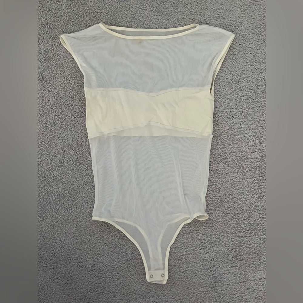 Cream Mesh Bodysuit